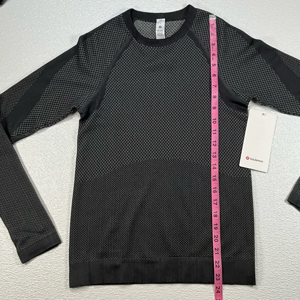 NWT Lululemon Rest Less Pullover‎ Curve Block Black / Rhino Grey W3GZ0S Size 4
